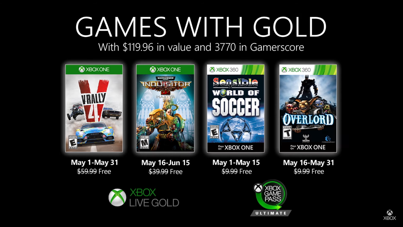 Divulgado jogos da Xbox Live Gold de maio O Megascópio