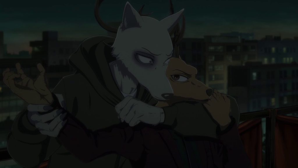 legoshi pega louis como refém no episódio 21 de beastars