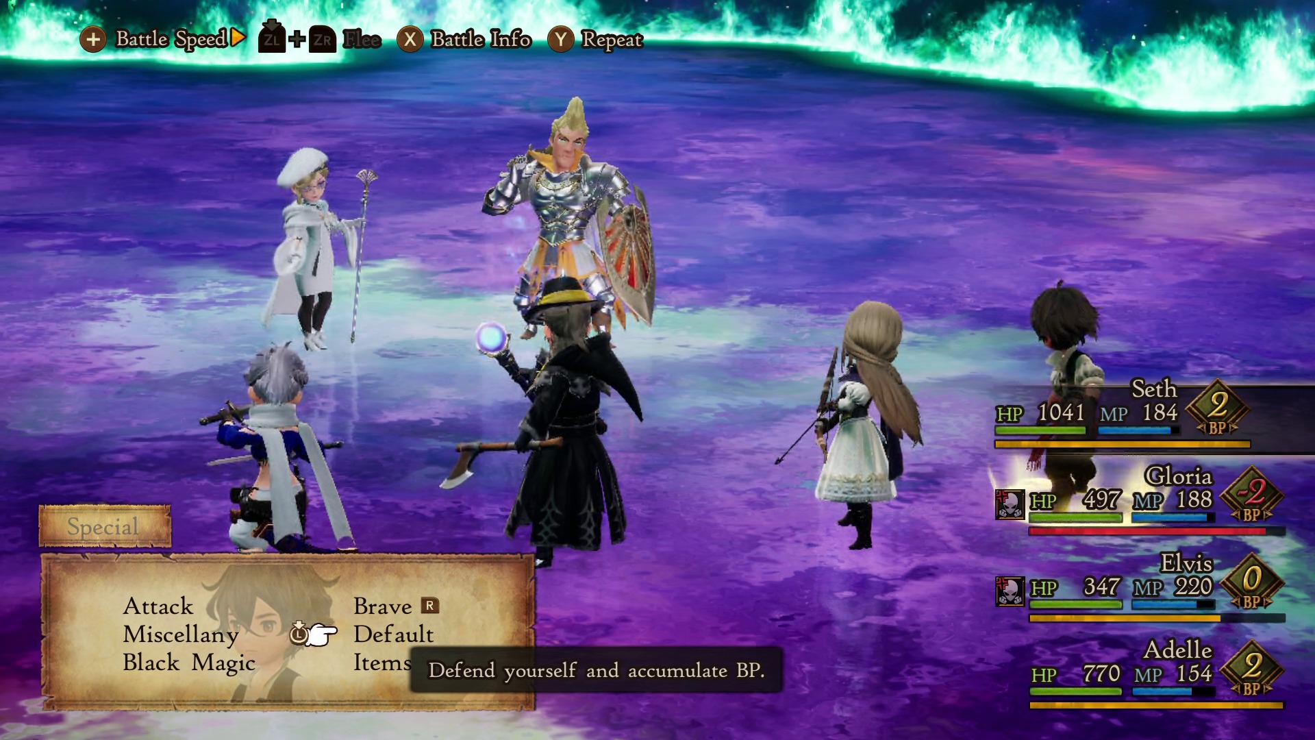 Gameplay de Batalha em Bravely Default II