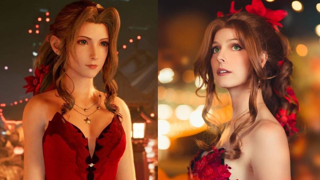 Dubladora da Aerith faz novo cosplay da personagem